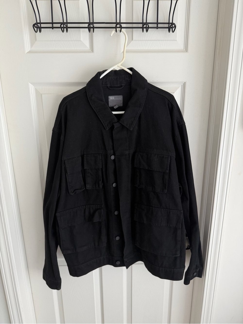 ASOS Black Men's Bomber-Style Utility Jacket